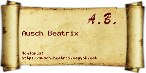Ausch Beatrix névjegykártya